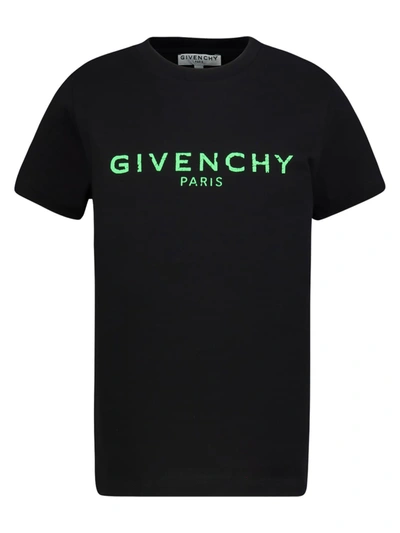 Givenchy Kids' Distressed Logo-print Cotton T-shirt In Black