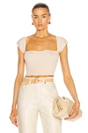 Jonathan Simkhai Abia Compact Rib Cropped Tee In Egret