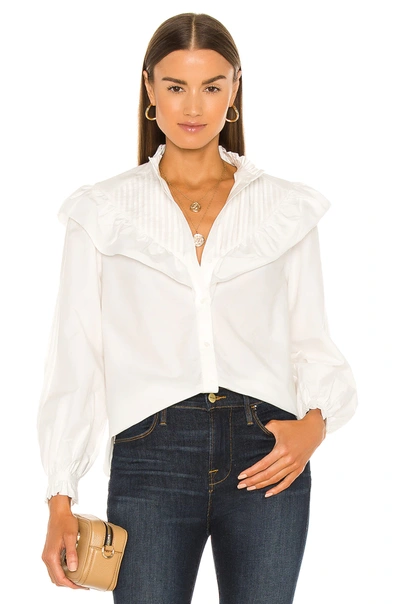 Allsaints Fiala Frill Button-up Shirt In Chalk White