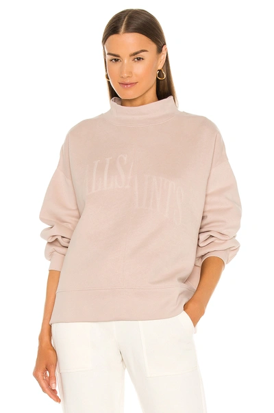 Allsaints Nevarra Splitsaints Sweatshirt In Rosedust Pink
