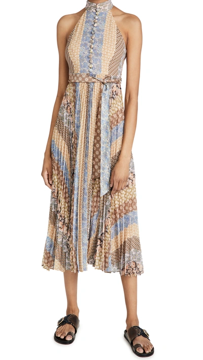 Zimmermann Sunray Picnic Dress In Tiled Stripe