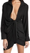 Jacquemus La Robe Bahia Viscose Jersey Mini Dress In Black
