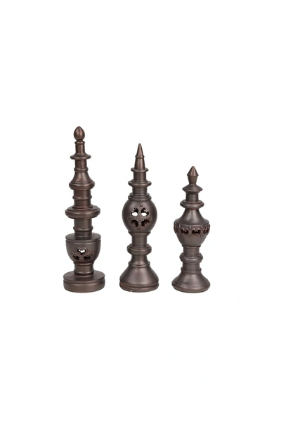 Willow Row Tall Bronze Decorative Finials Shelf & Table Decor