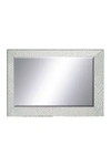 Willow Row Silvertone Glass Handmade Beveled Wall Mirror With Crystal Frame In Clear