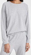 Eberjey Winter Heather Slouchy Long Sleeve Sweatshirt In Heather Grey