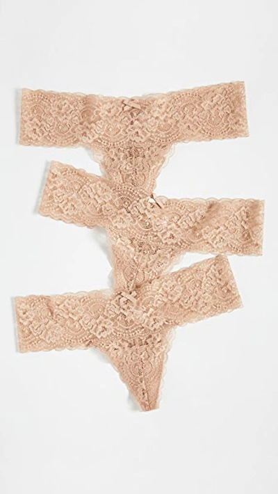 Skarlett Blue Obsessed Lace Thong 3-pack In Nylon