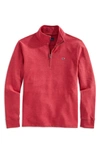 Vineyard Vines Saltwater Quarter Zip Long Sleeve Sweatshirt In Sailors Red