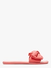 Kate Spade Bikini Bow Slide Sandals In Peach Melba