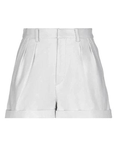 Isabel Marant Woman Shorts & Bermuda Shorts Light Grey Size 8 Lambskin