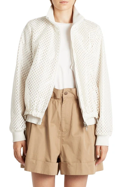 Moncler Pulcherrima Jacquard Mesh Jacket In Natural