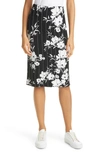 MILLY SILHOUETTE FLORAL PENCIL SKIRT,KLS010-YG