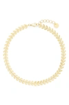 Brook & York Brynn Chevron Chain Anklet In Gold
