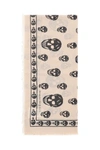 Alexander Mcqueen Pink Modal Skull Biker Scarf In Shell Black