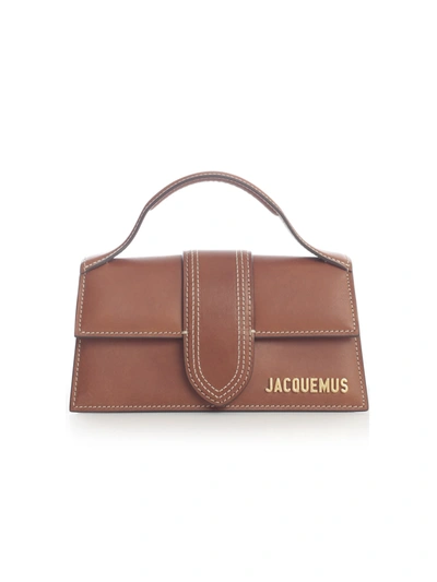 Jacquemus Le Bambino Medium Leather Shoulder Bag In Brown