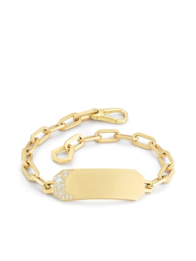 Jade Trau 18kt Yellow Gold Diamond Id Bracelet