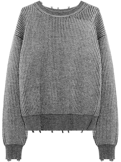 John Elliott Ribbed-knit Crewneck Jumper In Grey