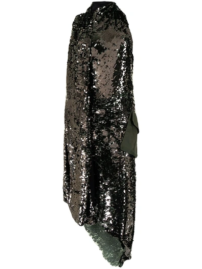 Monse Cargo Sequin-embellished Dress In Green