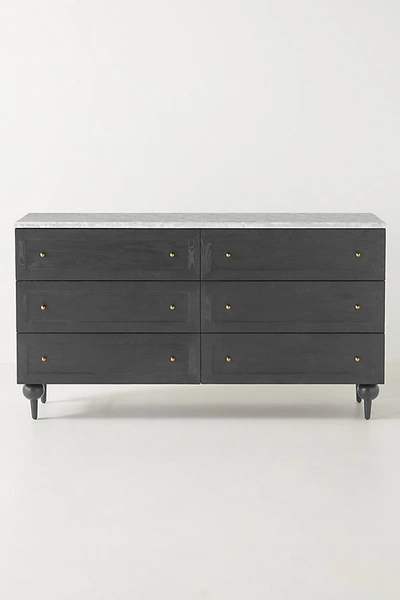 Anthropologie Fern Six-drawer Dresser In Grey