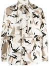 Kenzo Oversize Shirt With Camouflage Print In Neutrals