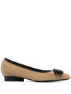 FERRAGAMO VIVA CROCHET-KNIT BALLERINA FLATS