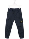 STONE ISLAND JUNIOR COMPASS-PATCH CARGO TROUSERS