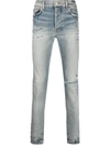 Amiri 3d Bones Skinny Stretch Denim Jeans In Blue
