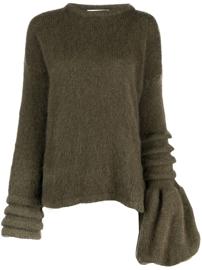 Tuinch Knitted Oversize-sleeve Jumper In Green