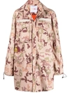 Attico Dexter Appliquéd Camouflage-print Twill Jacket In Neutrals