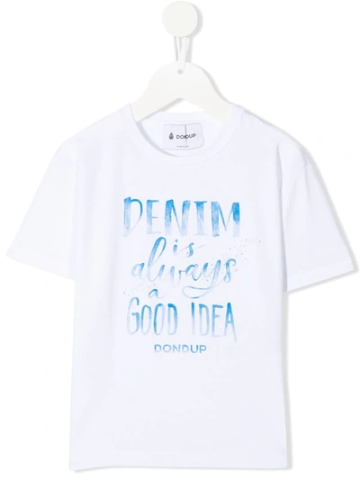 Dondup Kids' Slogan-print T-shirt In White