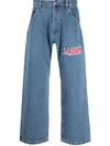 PACCBET EMBROIDERED WIDE-LEG JEANS