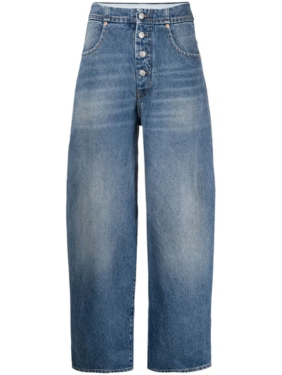 Mm6 Maison Margiela Rianna High Waist Cotton Denim Jeans In Medium Wash