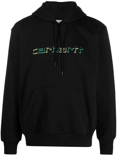 Carhartt Logo-embroidered Hoodie In Black