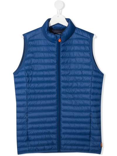 Save The Duck Teen Giga Padded Gilet In Blue