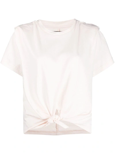 Isabel Marant Belita Tie-front T-shirt In Neutrals