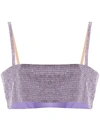 Nué Charlotte Crystal-embellished Cropped Top In Purple