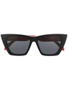 Alexander Mcqueen Selvedge Cat-eye Acetate Sunglasses In Black