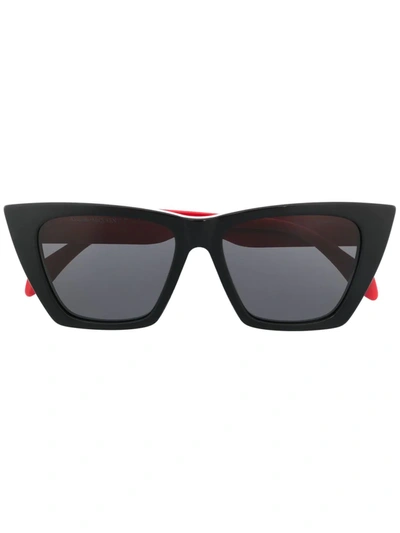 Alexander Mcqueen Selvedge Cat-eye Acetate Sunglasses In Black
