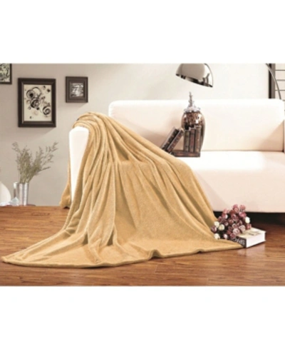 Elegant Comfort Luxury Plush Fleece Blanket, Full/queen In Gold