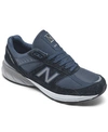 New Balance Navy Made In Us 990 V5 Sneakers In Navy, Silver