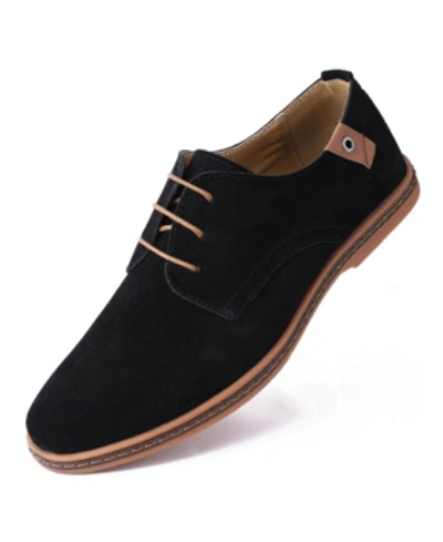 Mio Marino Men's Classic Suede Derby Oxford Shoes Men's Shoes In Black