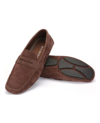 Mio Marino Men's Suede Loafers Men's Shoes In Brown