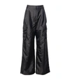 Tibi Crispy Nylon Pleated Cargo Pants In Black