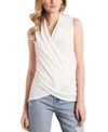 1.state Wrap Front Sleeveless Top In Soft Ecru