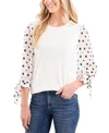 Cece Puff Sleeve Knit Top In Soft Ecru