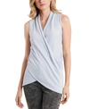1.state Wrap Front Sleeveless Top In Silver Heather
