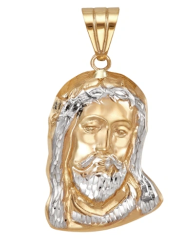 Macy's Christ Head Pendant In 14k Yellow In Yellow Gold
