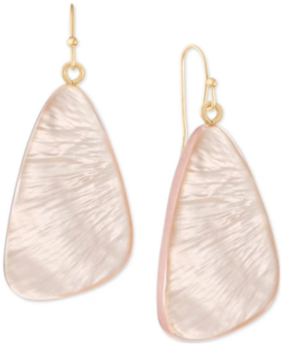 Style & Co Resin Colored Triangular Statement Earrings, Created For Macy's In Dusty Pink