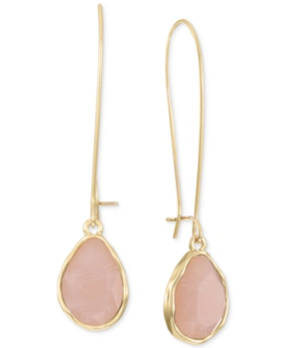 Style & Co Stone Linear Drop Earrings, Created For Macy's In Dusty Pink