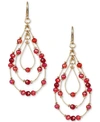 STYLE & CO MULTI-BEAD TRIPLE-TEARDROP DROP EARRINGS, CREATED FOR MACY'S