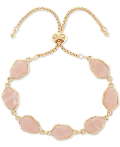 Style & Co Colored Stone Slider Bracelet, Created For Macy's In Dusty Pink